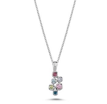 14 kt hvidguld Bubbles multicolour vedhæng med i alt 0,02 ct diamanter Wesselton SI